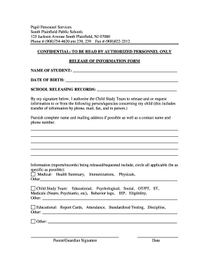 Student Information Release Form