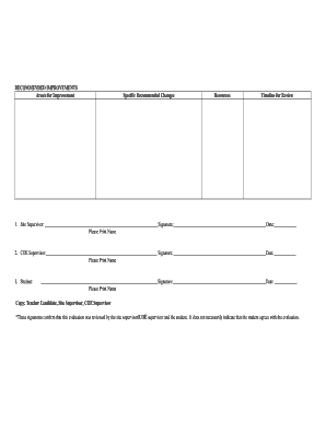 Student Evaluation Signature Form