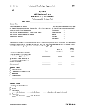 AICPA Engagement Questionnaire