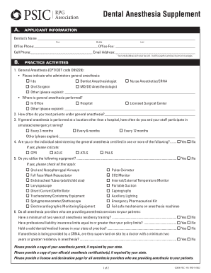 Dental Anesthesia Supplement Application