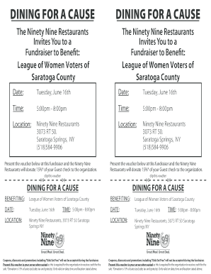 Restaurant Fundraiser Voucher