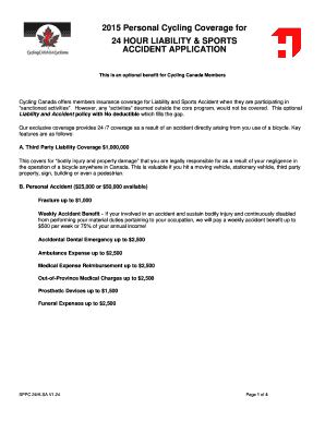 Cycling Canada Liability and Sports Accident Application