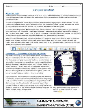 Greenland Ice Melt Investigation Form