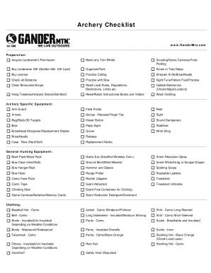 Archery Hunting Checklist