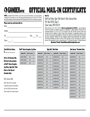 Gander Mountain Rebate Certificate