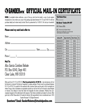 Abu Garcia Combos Rebate Form