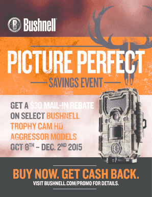 Bushnell Trophy Cam HD Aggressor Rebate Form