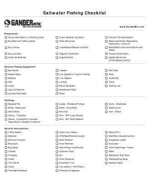 saltwater fishing checklist