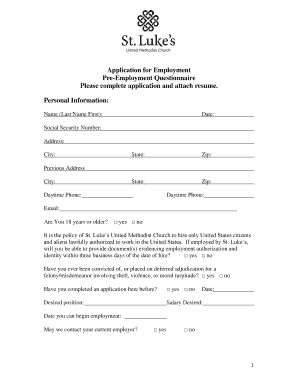Employment Application Form