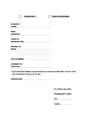 Student Health Records Request Form