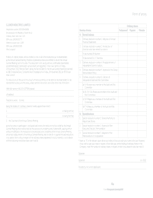 Clover Industries Proxy Form