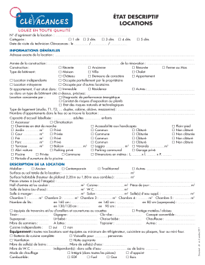 État descriptif Clévacances
