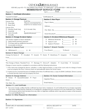 Membership Service Form