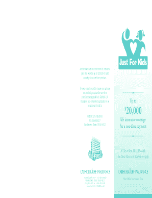 Catholic Life Insurance Just for Kids Application
