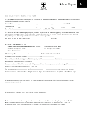 Common Recommendation Form