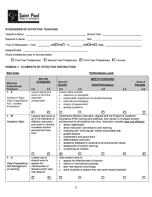 Teacher Evaluation Form