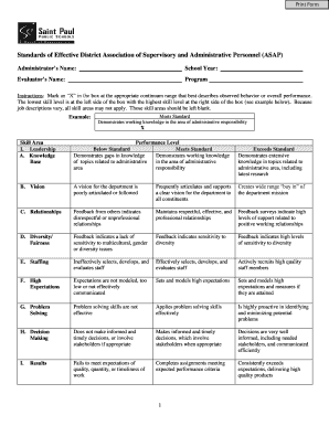 Administrator Performance Evaluation Form