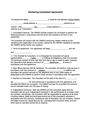 Marketing Consultant Agreement