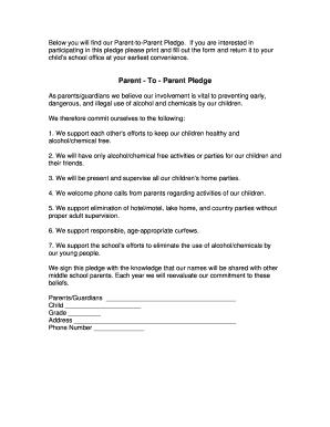 Parent-to-Parent Pledge