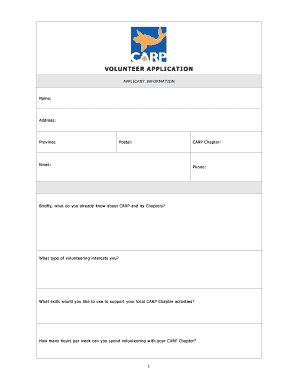 Volunteer Application Form