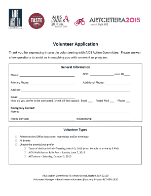 Volunteer Application Form