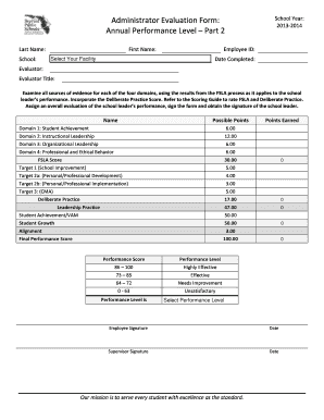 Administrator Evaluation Form