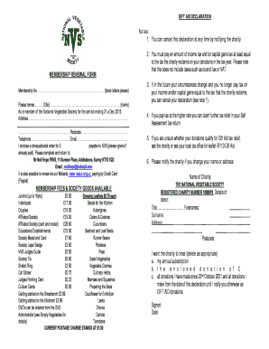 Gift Aid Declaration and Membership Renewal Form