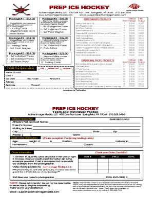 PREP ICE HOCKEY Photo Order Form