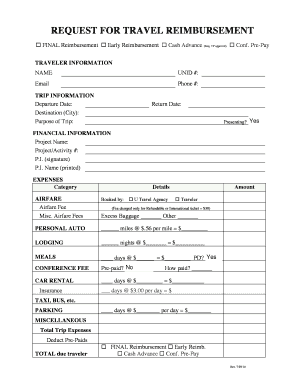 Travel Reimbursement Form