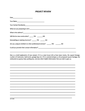 Construction Project Review Form