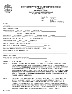 Massachusetts Stove Installation Permit