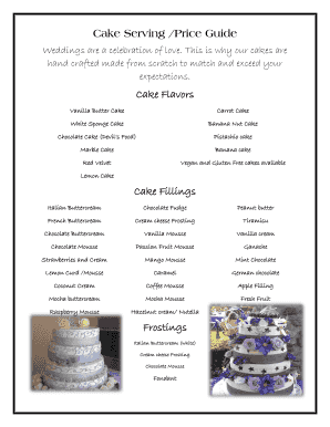 Wedding Cake Order Form