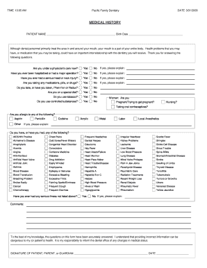 Medical History Form