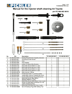 Manual for the injector shaft cleaning kit Toyota