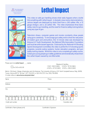 Lethal Impact Gun Safety Video Order Form