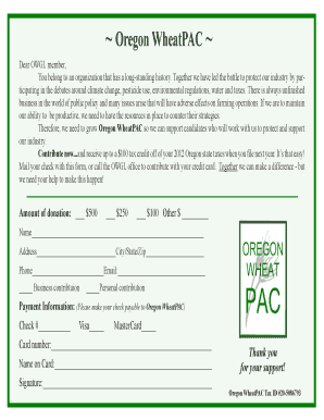 Oregon WheatPAC Donation Form