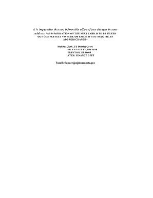 US District Court Address Change Form