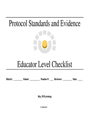 Educator Level Checklist