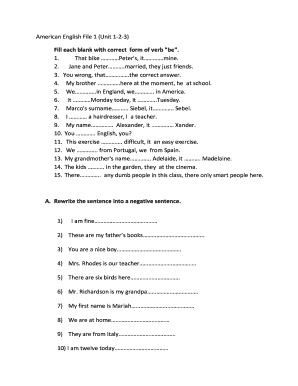 English Grammar Exercise Worksheet