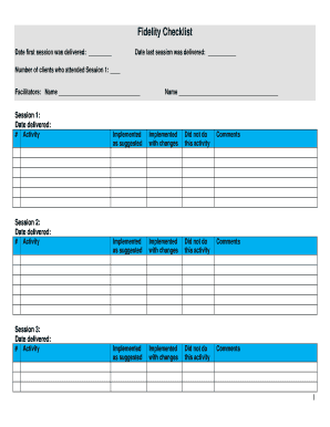 Fidelity Checklist