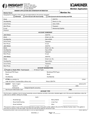 Credit Union Member Application