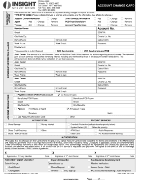Account Change Card