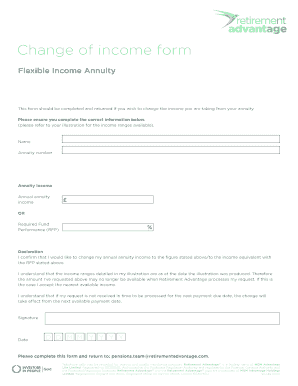 Change of Income Annuity Form