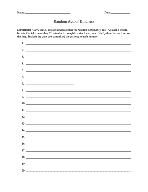 Random Acts of Kindness Form