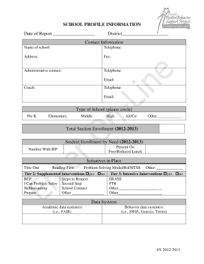 School Profile Information Form
