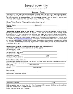 Healthcare Appeal Form
