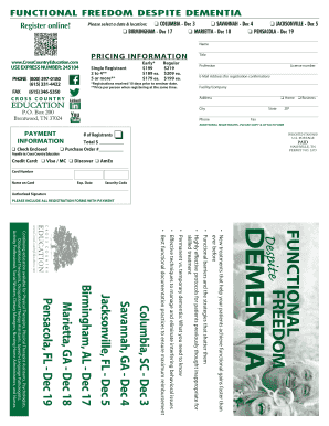 Functional Freedom Despite Dementia Seminar Registration