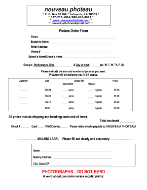 Picture Order Form