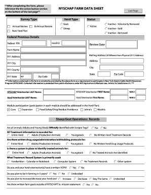 NYSCHAP Farm Data Sheet