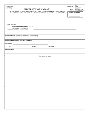 University of Hawaii Payment Form